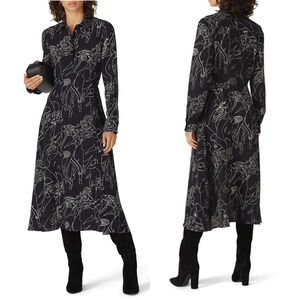 Victoria Victoria Beckham Blue Printed Collared Dress - Size 0